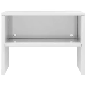Chevet bois blanc design étagère, 40x30x30cm