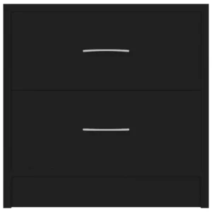 Table de nuit bois noir design moderne LED, 40x30x40cm