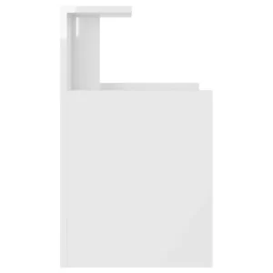 Lot de 2 tables de chevet blanc design moderne suspendu, 40x35x60cm