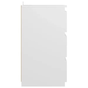 Lot de 2 chevets blanche rustique 1 tiroir, 40x35x62.5cm