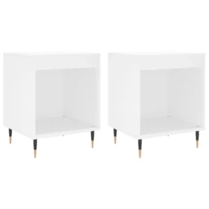 Lot de 2 tables de chevet bois design moderne mural, 40x35x50cm