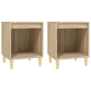 Lot de 2 chevets chêne original étagère ouverte, 40x35x50cm