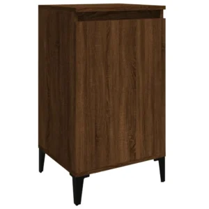 Lot de 2 tables de nuit chêne marron moderne mural, 40x35x70cm
