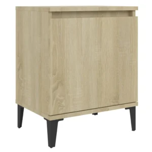 Lot de 2 tables de nuit métal design moderne mural, 40x30x50cm