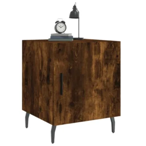 Lot de 2 tables de chevet bois moderne étagère, 40x40x50cm