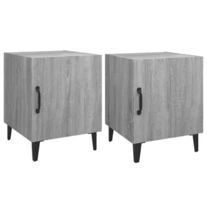 Lot de 2 chevets bois gris moderne flottant, 40x40x50cm
