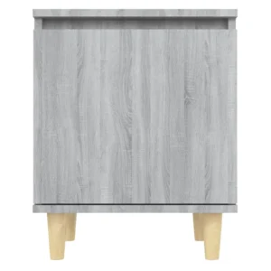 Lot de 2 tables de nuit bois gris scandinave moderne connecté, 40x30x50cm
