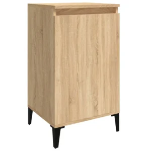Lot de 2 tables de chevet chêne design moderne tablette, 40x35x70cm