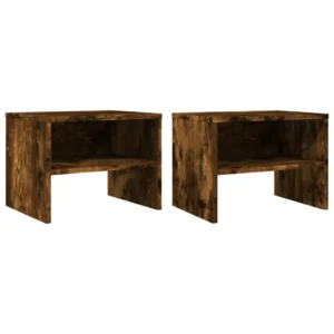 Lot de 2 tables de chevet chêne contemporain compact, 40x30x30cm