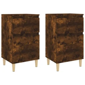Lot de 2 chevets chêne moderne connecté, 40x35x70cm
