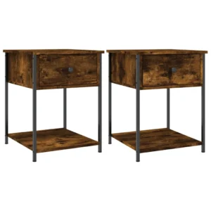 Lot de 2 chevets chêne moderne tablette, 44x45x58cm