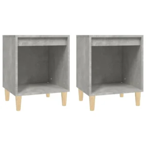 Lot de 2 chevets bois gris design moderne suspendu, 40x35x50cm