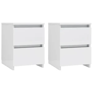 Lot de 2 chevets bois blanc moderne suspendu, 30x30x40cm