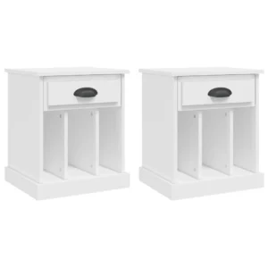 Lot de 2 chevets bois design moderne tiroir coulissant, 43x36x50cm