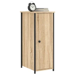 Lot de 2 tables de nuit chêne design moderne 3 tiroirs, 32x42x80cm