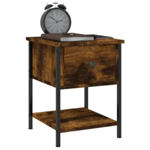 Lot de 2 tables de nuit chêne design moderne suspendu, 34x35.5x45cm