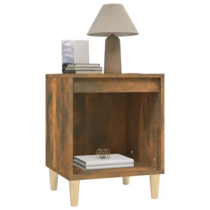 Lot de 2 chevets chêne design moderne étagère, 40x35x50cm