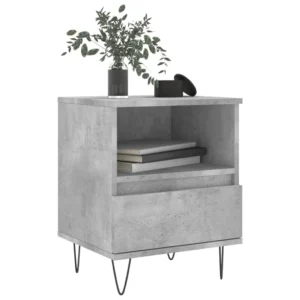 Lot de 2 tables de nuit bois gris design moderne compact, 40x35x50cm