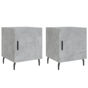 Lot de 2 tables de chevet bois gris scandinave moderne suspendu, 40x40x50cm