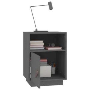 Lot de 2 tables de chevet pin design rustique compact, 40x34x55cm