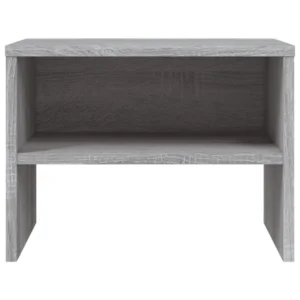 Lot de 2 chevets bois gris contemporain tablette, 40x30x30cm