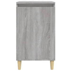 Lot de 2 chevets bois gris design moderne étagère, 40x35x70cm