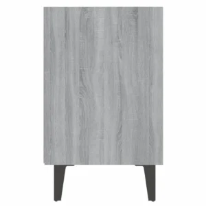 Lot de 2 tables de chevet métal gris design moderne tiroir coulissant, 40x30x50cm