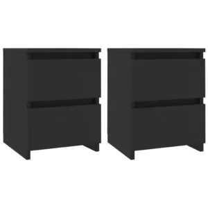 Lot de 2 tables de nuit bois design moderne connecté, 30x30x40cm