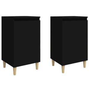 Lot de 2 chevets bois design moderne étagère ouverte, 40x35x70cm