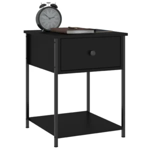 Lot de 2 tables de nuit bois design moderne étagère ouverte, 44x45x58cm