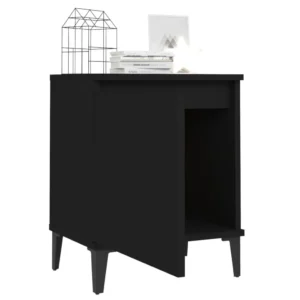 Lot de 2 chevets métal moderne industriel LED, 40x30x50cm