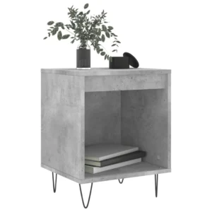 Lot de 2 tables de chevet bois gris design moderne mural, 40x35x50cm