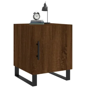 Lot de 2 tables de nuit bois marron moderne connecté, 40x40x50cm