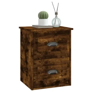Table de nuit chêne design contemporain étagère, 41.5x36x53cm