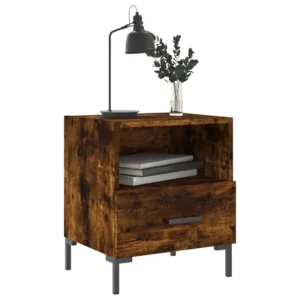 Lot de 2 chevets bois moderne contemporain connecté, 40x35x47.5cm