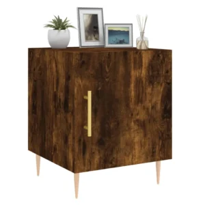 Lot de 2 tables de nuit bois moderne LED, 40x40x50cm