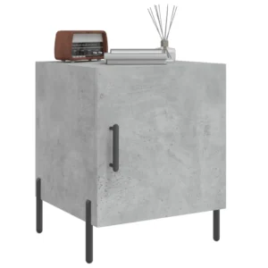 Lot de 2 tables de chevet bois gris design moderne 1 tiroir, 40x40x50cm
