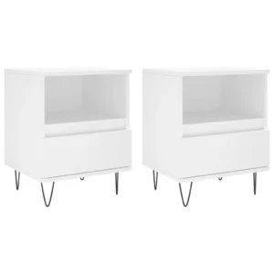 Lot de 2 tables de chevet bois design moderne compact, 40x35x50cm