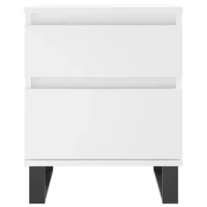 Lot de 2 tables de chevet bois blanc moderne suspendu, 40x40x50cm