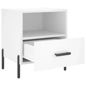 Lot de 2 tables de nuit bois design moderne LED, 40x35x47.5cm