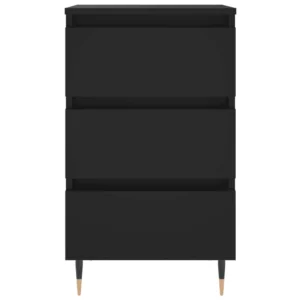 Lot de 2 tables de chevet bois moderne transparent, 40x35x69cm