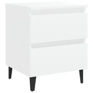 Chevet bois blanc design moderne transparent, 40x35x50cm