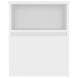 Chevet blanc design moderne étagère, 40x40x50cm