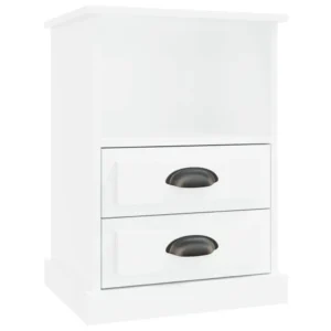 Table de chevet bois blanc moderne 1 tiroir, 43x36x60cm