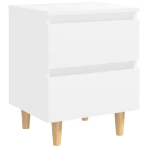 Table de chevet pin blanc design scandinave mural, 40x35x50cm