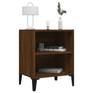 Table de chevet métal marron design moderne mural, 40x30x50cm