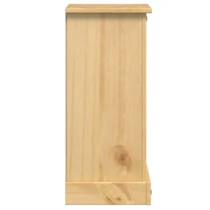 Table de nuit pin design rustique étagère, 35x32.5x74cm