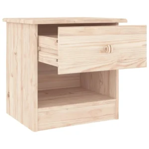Table de chevet pin design connecté, 41x35x41cm