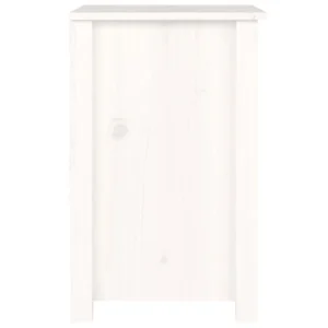 Table de chevet pin blanc moderne tablette, 40x35x55cm