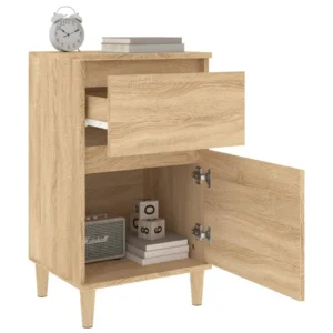 Chevet chêne design moderne étagère, 40x35x70cm